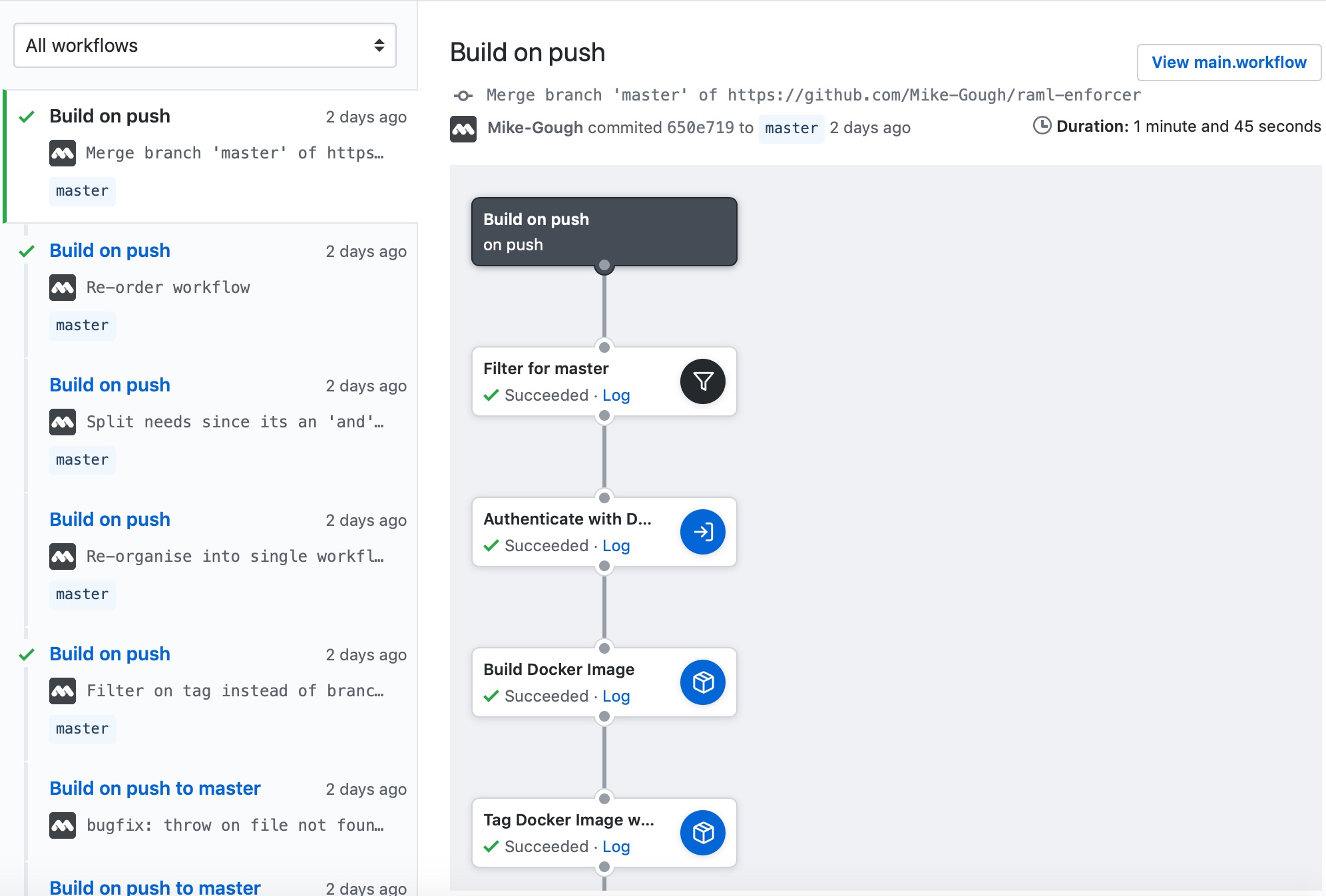 Git hook screenshot