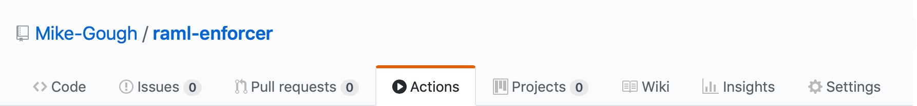 GitHub actions button