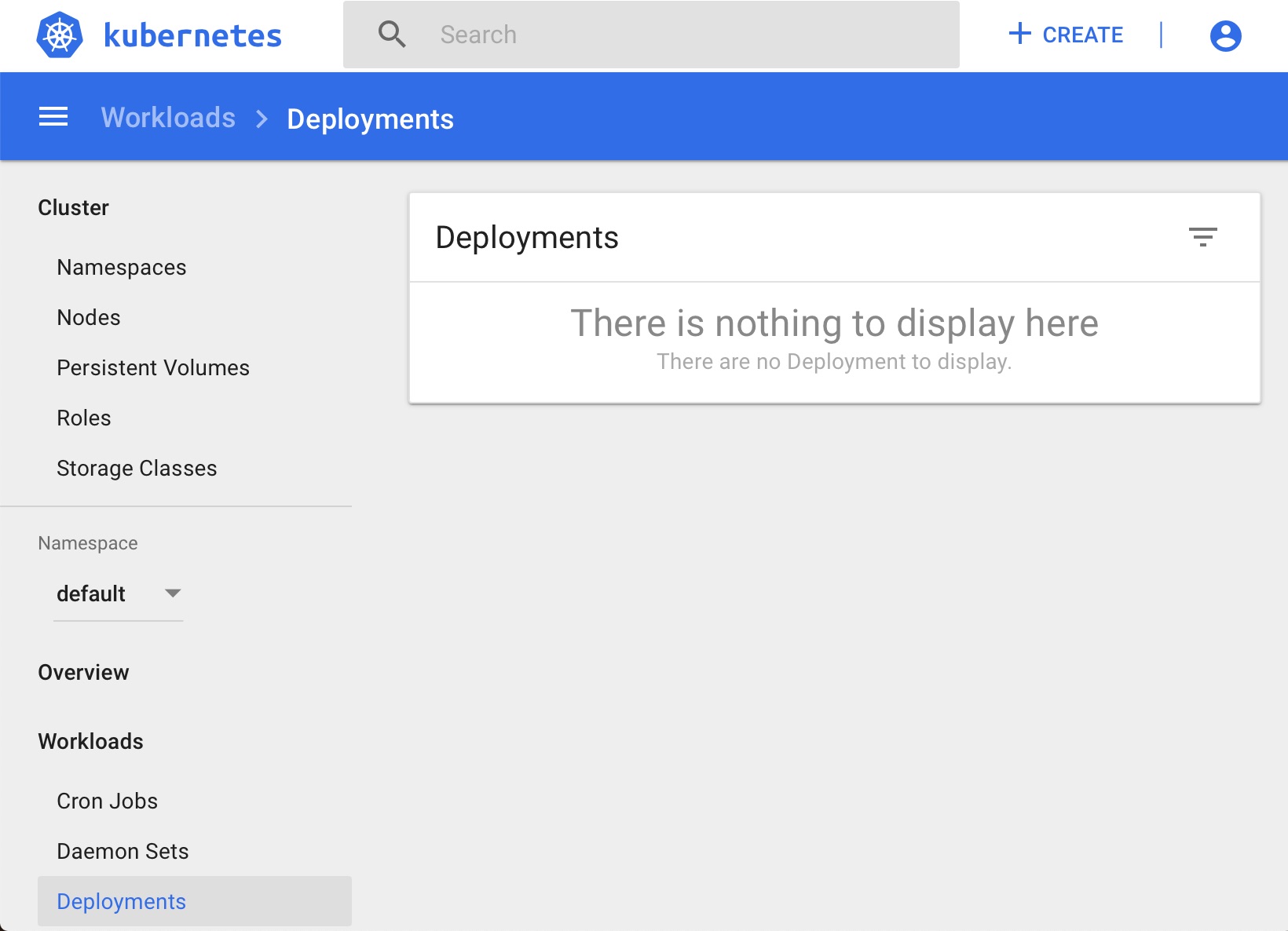Deployments screen